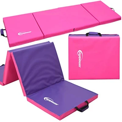 Afbeelding van 200x60 turnmat voor thuis inklapbaar 5 cm gymnastiekmat kinderen zachte vloermat roze
