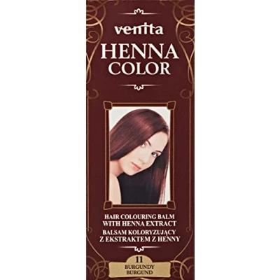 Afbeelding van Venita HENNA COLOR BALSEM Burgundy nr.11 Kant en Klare Natuurlijke Haarverf Zonder Ammoniak. Ammonia. PPD. PTD. Peroxide. Waterstofperoxide etc. 75ml