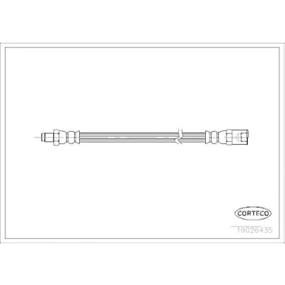 Afbeelding van CORTECO 19026435 Remslang Voor, Achter 505mm IVECO: Daily III Flatbed Vrachtwagen/Chassis 2.8 50 C 11, 13, 15 1999 2006
