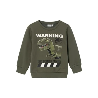 Afbeelding van NAME IT MINI sweater NMMNAT met printopdruk donkergroen
