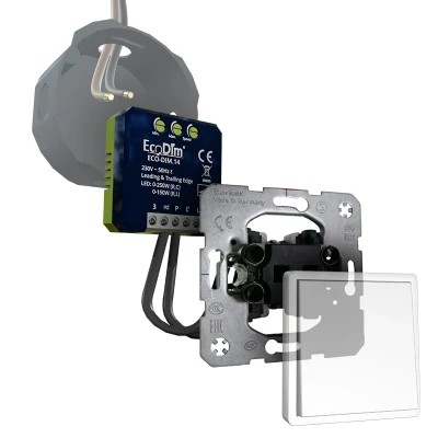 Afbeelding van Berker led tastdimmer inbouw 0 250W, kleine inbouwdiepte, RLC, ECO DIM.14 + pulsdrukker