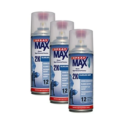 Afbeelding van 3X Kwasny SprayMax 2K blanke lak mat benzinebestendig spuitbus verharder 400ml 680065