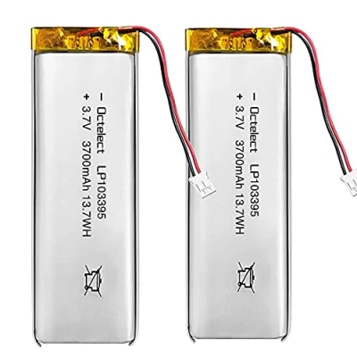 Afbeelding van 2 stuks 3,7 V Lipo accu 3700 mAh 103395 lithium polymeer ion accu, oplaadbare met JST aansluiting