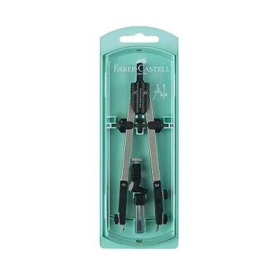 Afbeelding van Faber Castell 32722 8 V P Snelverstelpasser met centrale schroef, scharnieren op beide armen en reserveaccessoires, pastelgroen