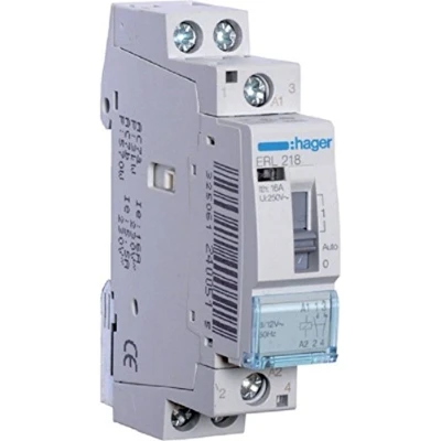 Afbeelding van Hager magneetschakelaar ac erl 1no 1nc 16 1 400v 5 3 kw u spoel 8 12v 50hz 60hz erl218