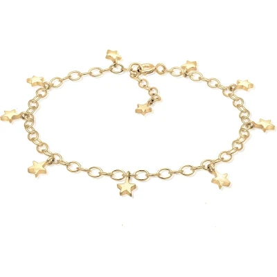 Afbeelding van Elli Basic Astro STAR Armband goldcoloured, Dames, Maat: 16, Gold coloured