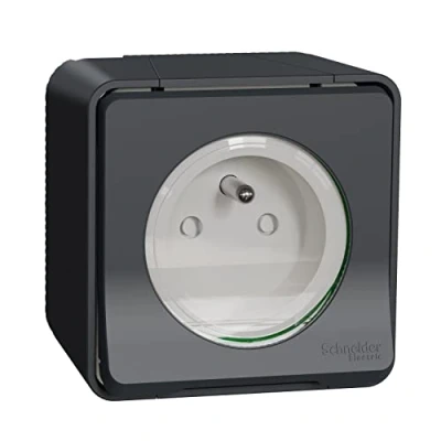 Afbeelding van Mureva Styl stopcontact 2P+T Schuko opbouw, IP55, IK08, grijs