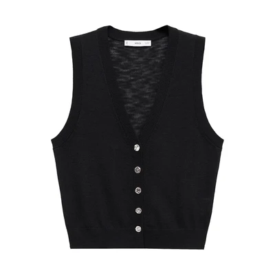 Afbeelding van Mango WITH Buttons Bodywarmer, Dames, Maat: Medium, Black
