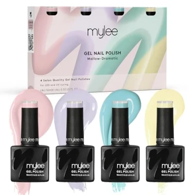 Afbeelding van Mylee Gel Nagellak Set 4x10ml [Mallow Dramatic] UV/LED Gellak Nail Art Manicure Pedicure, Professioneel &amp; Thuisgebruik Langdurig en gemakkelijk aan te brengen