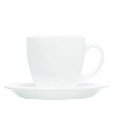 Afbeelding van Set van Kopje met Schotel Luminarc 04998 (12 pcs) Wit Glas 220 ml Onderdelen)