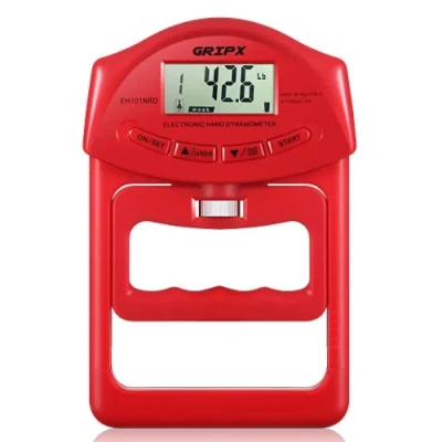 Afbeelding van GRIPX Digitale handdynamometer grip sterkte meetmeter automatische opname elektronische handgreep vermogen 180 lbs/90 kg, rood
