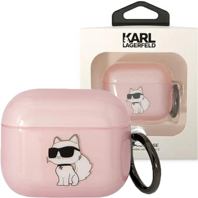 Afbeelding van Karl Lagerfeld KLA3HNCHTCP hoesje voor AirPods 3 cover roze Ikonik Choupette