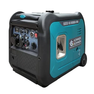 Afbeelding van Inverter generator KS 5500iE S ATSR van Könner &amp; Söhnen. Stroomgenerator 5500 W, Schuko stopcontact 230 V, CEE V 32 A, 2 USB poorten, powerstation met LED display, noodstroomaggregaat