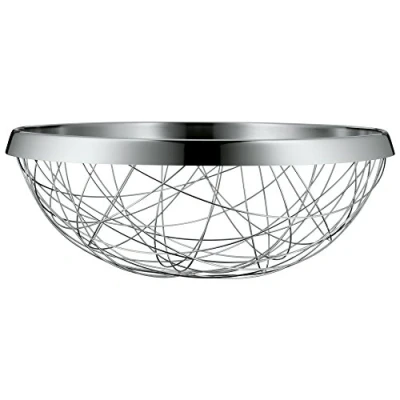 Afbeelding van WMF Chaos fruitmand groot 30 cm, decoratieve fruitschaal zilver, broodmand metaal, Cromargan roestvrij staal gepolijst