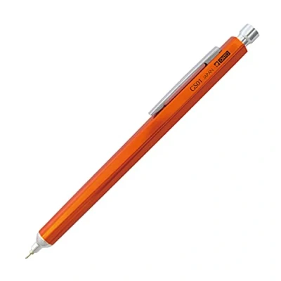 Afbeelding van OHTO Naaldle point GRAND STANDARD, Oranje: Fijne stiften in oranje met geanodiseerde aluminium behuizing en een 0,7 mm needlepoint vulling voor bijvullen (zwart).