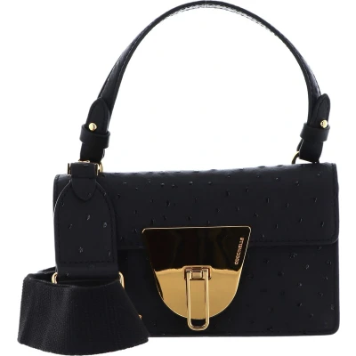 Afbeelding van COCCINELLE Leren Schoudertas Avondtas Coccinellenico Handbag Noir Zwart
