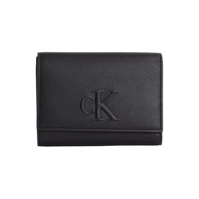 Afbeelding van Calvin Klein Jeans Sculpted Medium Trifold Portemonnee, Dames, Maat: One Size, Black