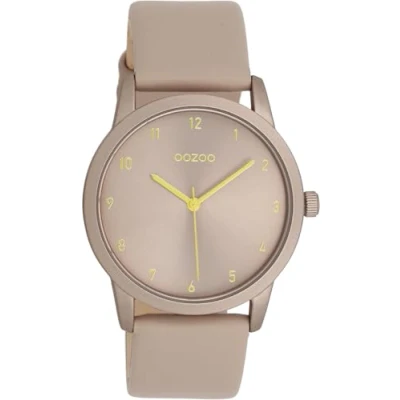 Afbeelding van OOZOO Timepieces beige horloge met leren band C11076