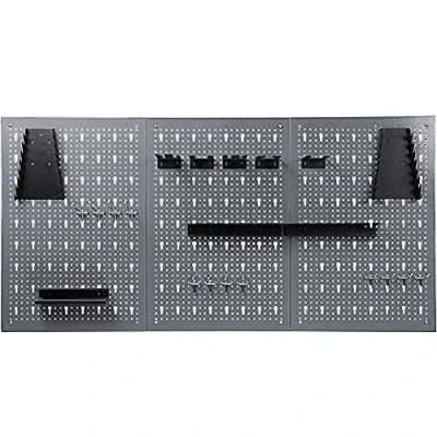 Afbeelding van Ondis24 Gereedschapswand, 120 x 60 cm, met 22 delig hakenassortiment, gatenwand, werkplaats van metaal