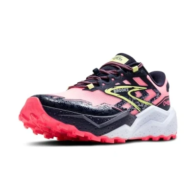 Afbeelding van Brooks Caldera 7 Trail hardloopschoenen, Dames, Maat: 37.5, Pink peacoat sunny lime Textiel