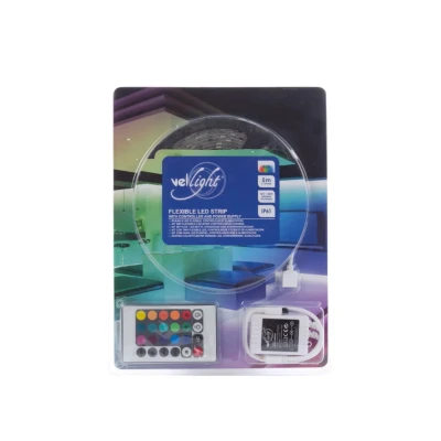 Afbeelding van LED strip met voeding Perel 5 meter (Flexibel, 150 LEDs, 12V, IP61, RGB)