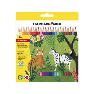 Afbeelding van kleurpotlood Eberhard Faber Kid 17,5cm etui ? 24 stuks assorti kleuren