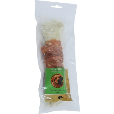 Afbeelding van Natuurlijke Snack Zak Met Geknoopte Kluif 20cm Smaak Kip