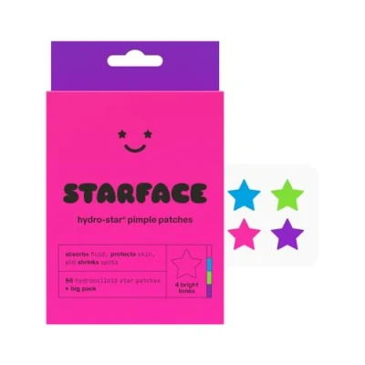 Afbeelding van Starface Party PACK BIG Hydro Stars, Kleurrijke Hydrocolloïde puistjespatches, absorberen vloeistof en verminderen roodheid, schattige stervorm (96 stuks)