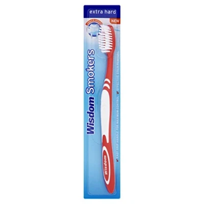 Afbeelding van Addis Tandenborstels voor rokers, extra hard, geel, rood, blauw en groen, 12 stuks