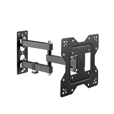 Afbeelding van PureMounts tv muurbeugel, universeel kantelbare en draaibare muurbeugel met scharnierarm, max. VESA 200x200mm, voor 23 43 inch platte gebogen monitoren tot 30 kg zwart
