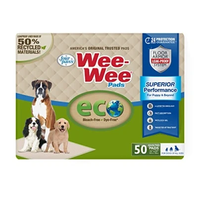 Afbeelding van Four Paws Wee Puppy Pee Pads Milieuvriendelijk 50 Count, Wit