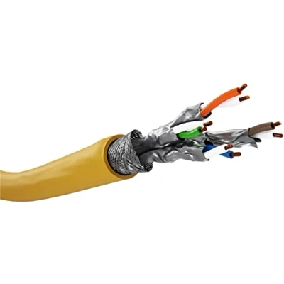 Afbeelding van Netwerkkabel Cat8 S/FTP (PiMF) 100 meter (Stugge kern, 100% koper, LSZH, Geel)