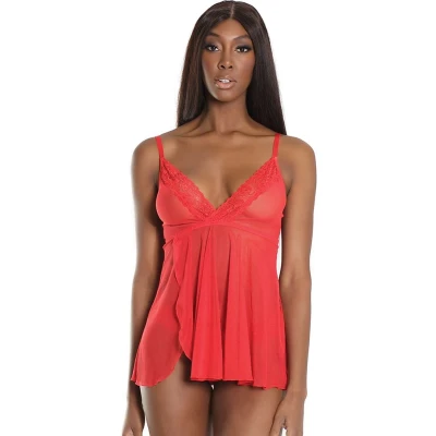 Afbeelding van Trim Babydoll and Thong One Size