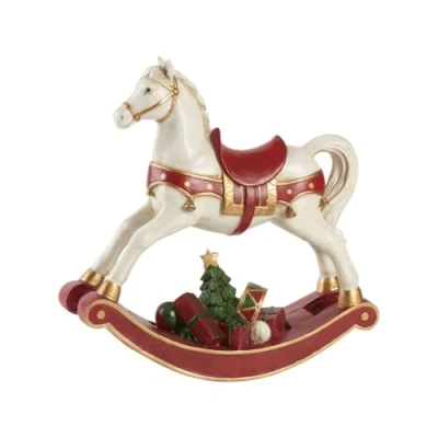 Afbeelding van Villeroy en Boch Winter Collage Accessoires Hobbelpaard XL, charmante decoratieve figuur voor de feesttafel, polyhars, kleurrijk, 32,8 x 10,8 32,5 cm