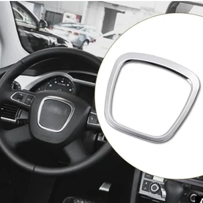 Afbeelding van Inovey Aluminiumlegering auto stuurwiel sticker body embleem trim compatibel met Audi A3/A4/A5/Q5/Q7