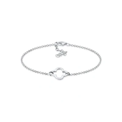 Afbeelding van Elli Clover LEAF Armband silvercoloured, Dames, Maat: 17, Silver coloured