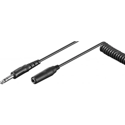 Afbeelding van 6,35mm Jack stereo audio spiraal verlengkabel 5 meter