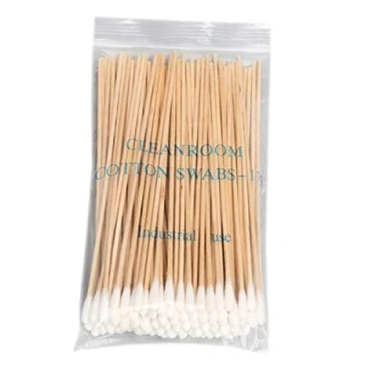 Afbeelding van 100/200Pcs 6 Inch Lange Houten Handvat Wattenstaafjes Single Head Steriele Sticks Applicator Voor Wond Make up