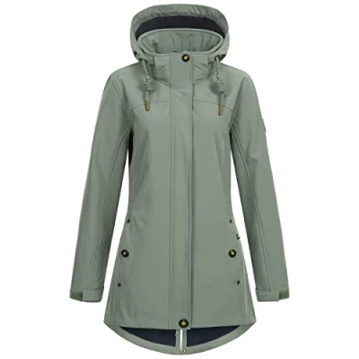 Afbeelding van Ankerglut Ankerglutbrise Softshelljas voor dames, korte jas met capuchon, gevoerd, overgangsjas, Slate Gray, 34