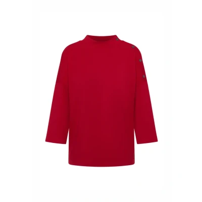 Afbeelding van Cecil MIT Knopfdetail Longsleeve, Dames, Maat: Large, Rot