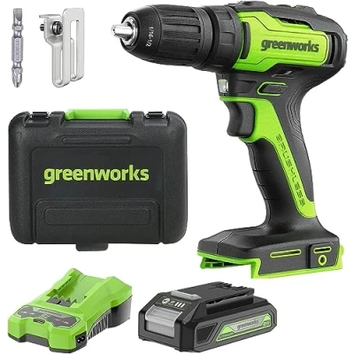 Afbeelding van Greenworks GD24DD35K2 Accu schroef boormachine