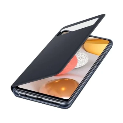 Afbeelding van Samsung Galaxy A42 Hoesje Kunststof Bookcase Zwart Telefoonhoesje