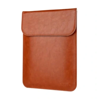 Afbeelding van Allinside 11 12&quot; laptophoes voor MacBook Air / 12, synthetisch leer, bruin