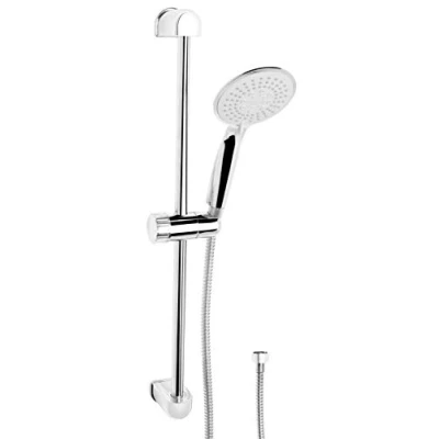 Afbeelding van Werkzeyt Doucheset&quot;Carballo&quot; handdouche 110 mm 5 straalsoorten: normaal, zacht en massagestraal anti kalk &amp; waterbesparing 150 cm doucheslang 60 wandstang / SA330593