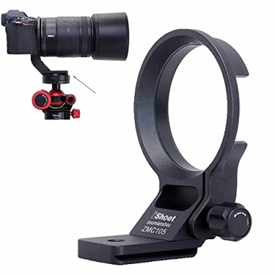 Afbeelding van iShoot Lens Collar Statief Mount Ring Socket Compatibel met Nikon Nikkor Z MC 105mm f/2.8 VR S, Metalen Ondersteuning Houder Beugel Bottom is Arca Swiss Fit Quick Release Plate Zwaluwstaart Groove