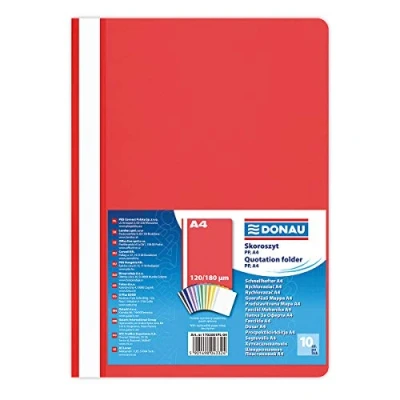 Afbeelding van Rapport File DONAU, PP, A4, standaard, 120/180 micron, rood