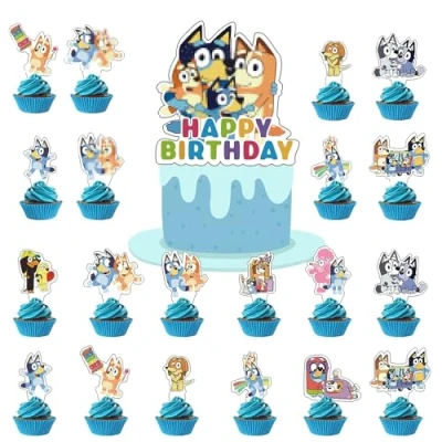 Afbeelding van DecPtyTa taartdecoratie verjaardagsdecoratie taart topper cupcake toppers geschikt voor kinderen Verjaardag Feestdecoratie(F)