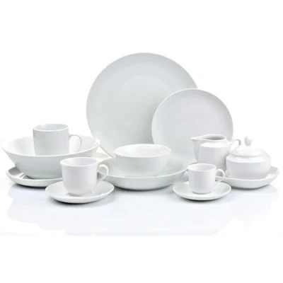 Afbeelding van Retsch Arzberg Combinatie serviesset 60 delig ronde coup From wit servies set voor 6 personen tafelservies