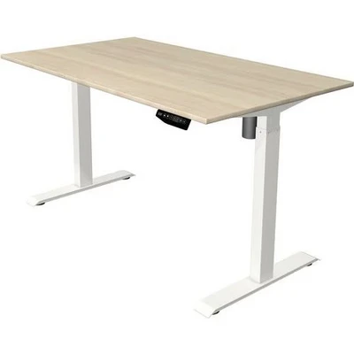 Afbeelding van Kerkmann Zit sta bureau Move 1 140x80cm naturel witte poten elektrisch