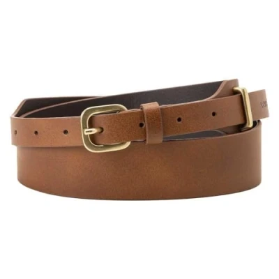 Afbeelding van Levi&#039;s dames Modern Western riem van leer in de kleur Beige, maat: 100 cm